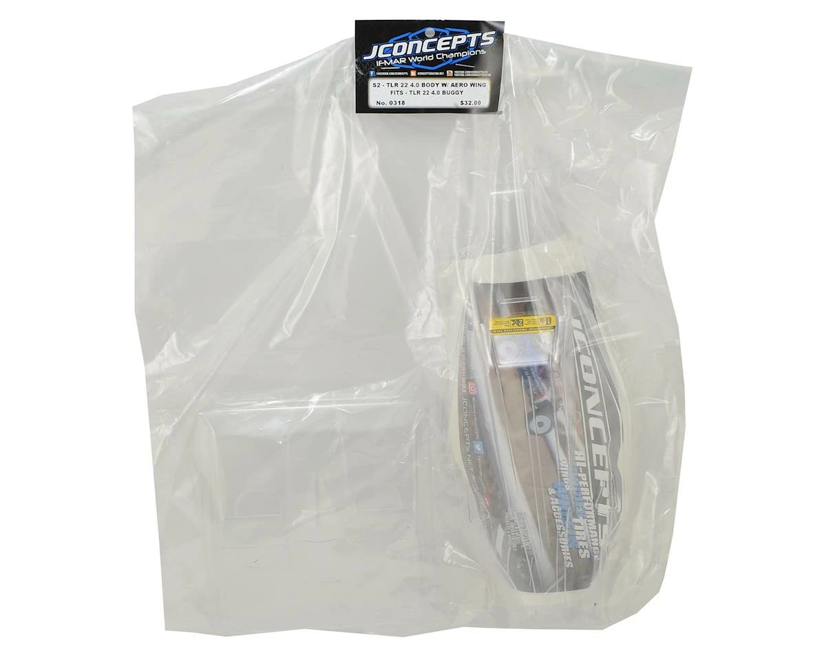 Discount โค๏ธ JConcepts TLR 22 4.0 "S2" Buggy Body w/Aero Wing (Clear) โ๏ธ - Image 2
