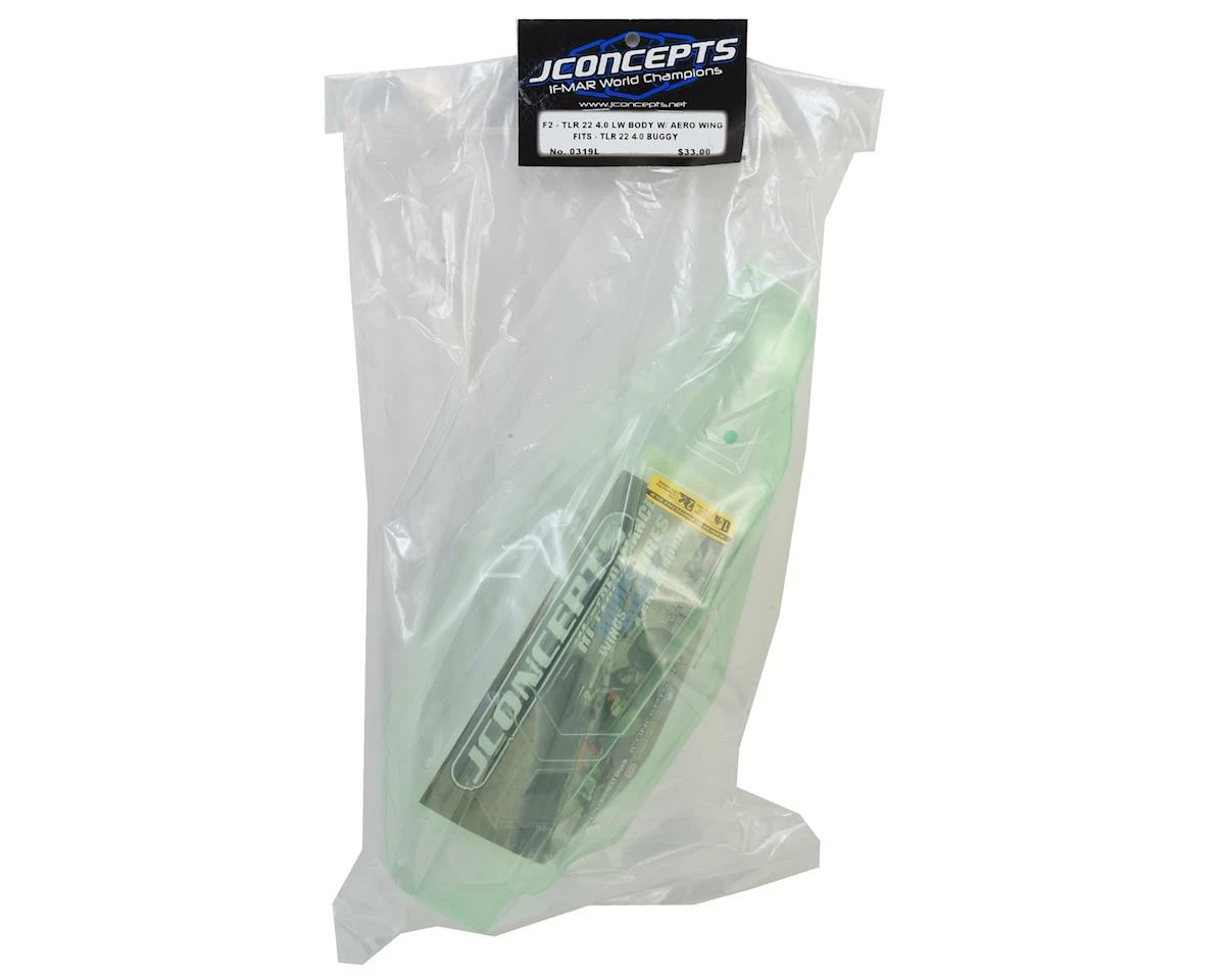 Outlet 🛒 JConcepts TLR 22 4.0 "F2" 1/10 Buggy Body w/Aero Wing (Clear) (Light Weight) 😉 - Image 2