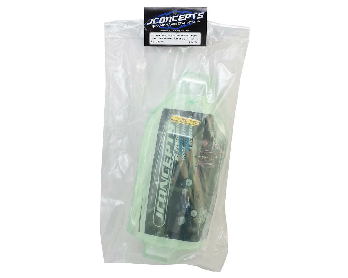 Flash Sale ⌛ JConcepts YZ-4 SF "S1" 4WD Buggy Body w/6.5" Aero Wing (Clear) (Light Weight) ✨ - Image 2