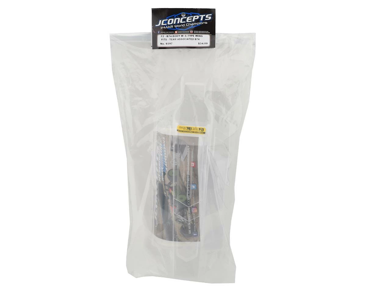 Deals 🔔 JConcepts RC10 B74 "F2" Body w/S-Type Wing (Clear) 🔔 - Image 2