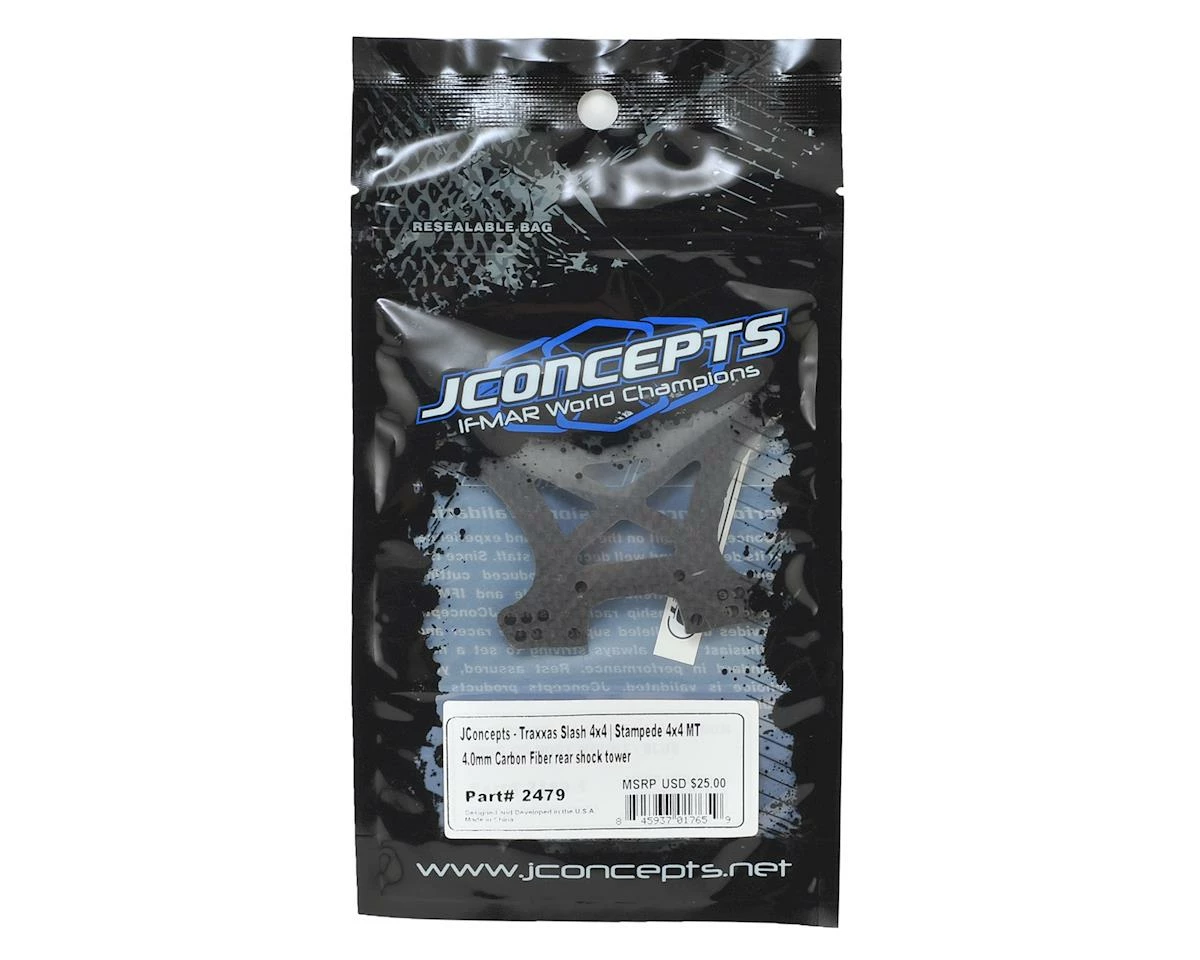 Budget 🎉 JConcepts Traxxas Slash 4x4/Stampede 4x4 MT 4.0mm Carbon Fiber Rear Shock Tower 👏 - Image 2