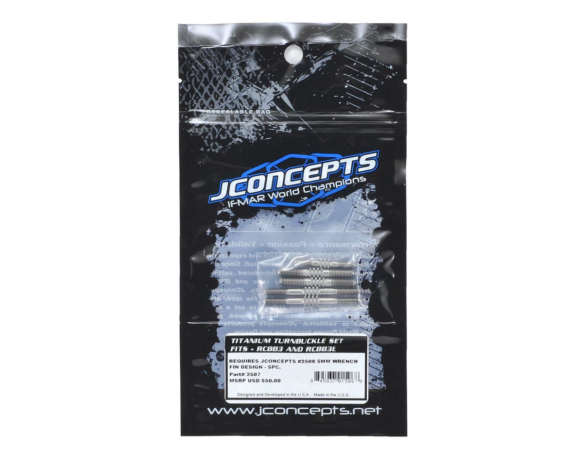 Best Pirce 🤩 JConcepts RC8B3 Fin Titanium Turnbuckle Set (5) (Silver) 👏 - Image 2