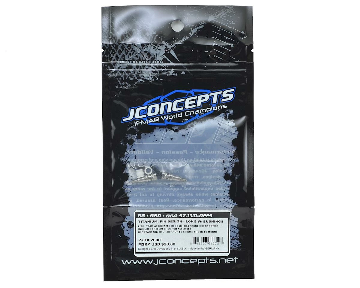 Coupon 🎁 JConcepts B6/B6D Fin Long Titanium Shock Standoffs w/Bushing (Rear) 🔔 - Image 2