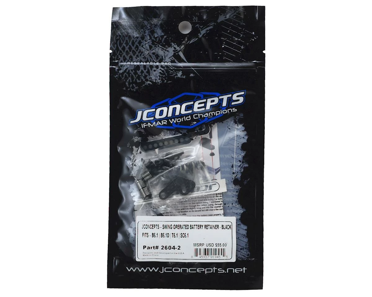 Best Pirce 💯 JConcepts B6.1 Swing Operated Battery Retainer Set (Black) 🔔 - Image 2