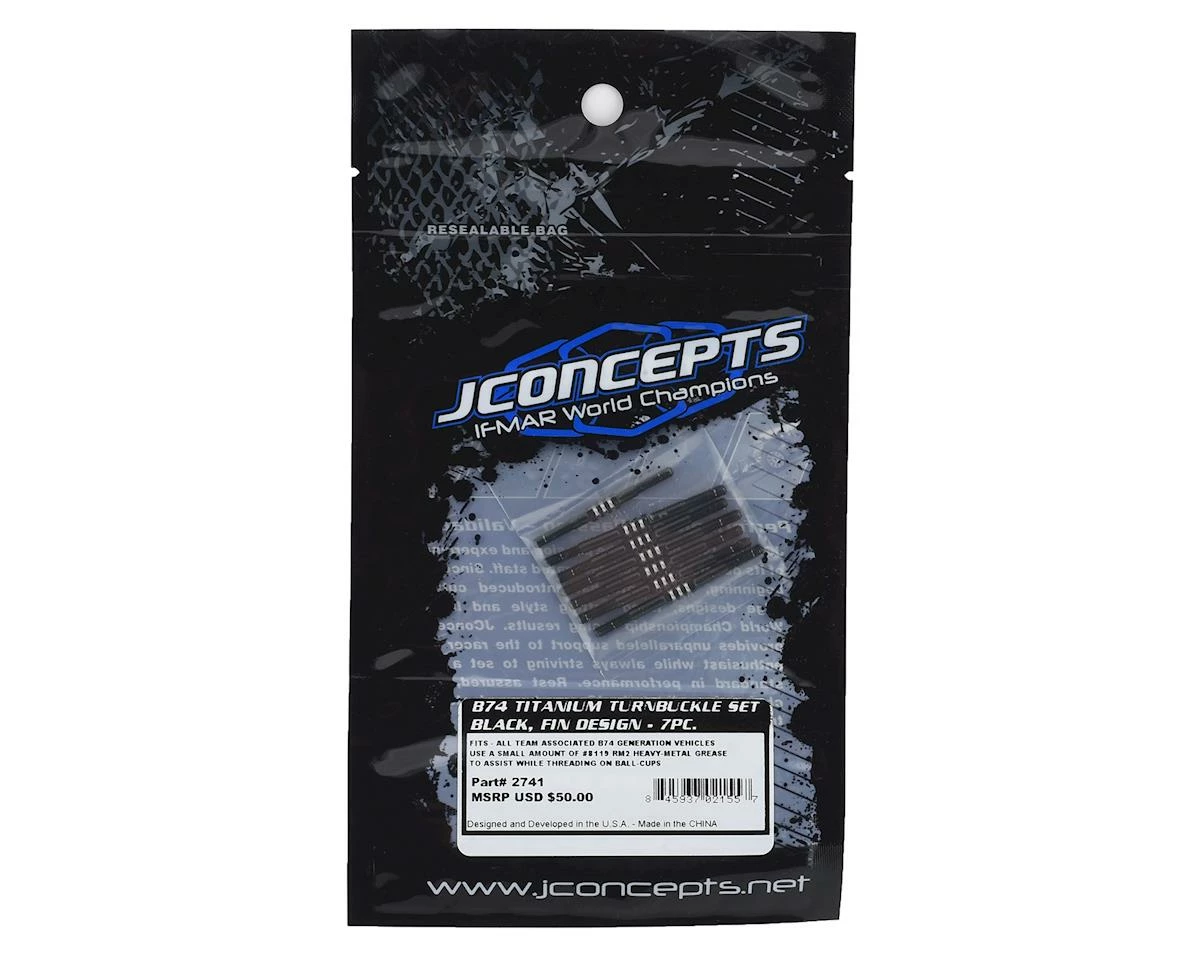 New ๐ JConcepts RC10 B74 Fin Titanium Turnbuckle Set (Black) ๐งจ - Image 2