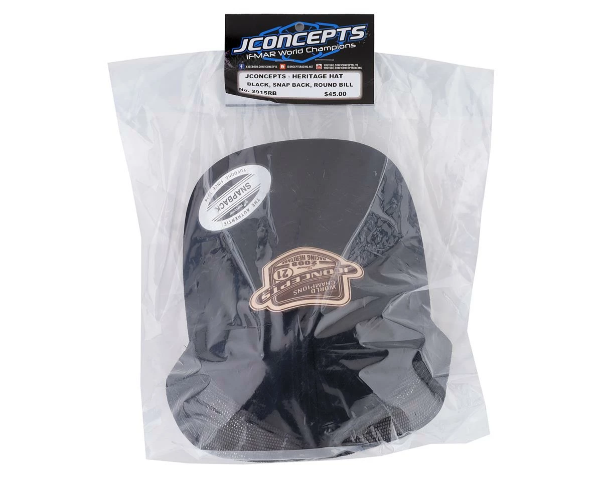 Cheap 🛒 JConcepts Heritage 21 Snapback Round Bill Hat (Black) (One Size Fits Most) 🌟 - Image 3