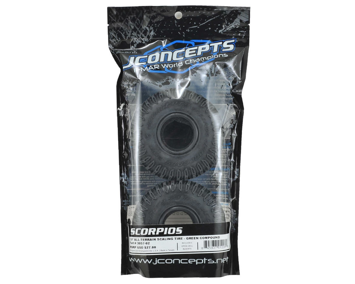 Deals โ๏ธ JConcepts Scorpios 1.9" All Terrain Tires (2) (Green) ๐ - Image 2