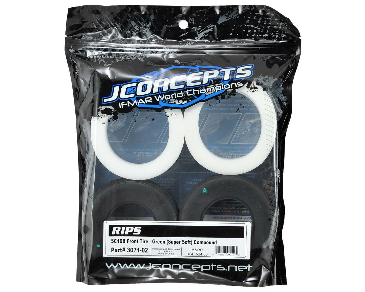 Promo ❤️ JConcepts Rips SC10B Front Tires (Green) (2) 🛒 - Image 2