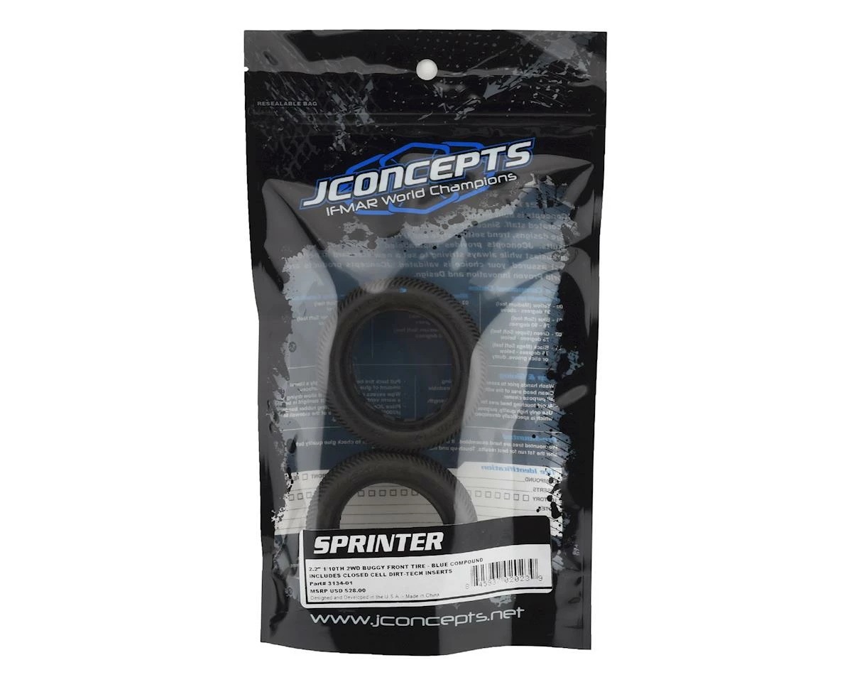 Flash Sale 💯 JConcepts Sprinter 2.2" 2WD Front Buggy Dirt Oval Tires (2) (Blue) 😀 - Image 2