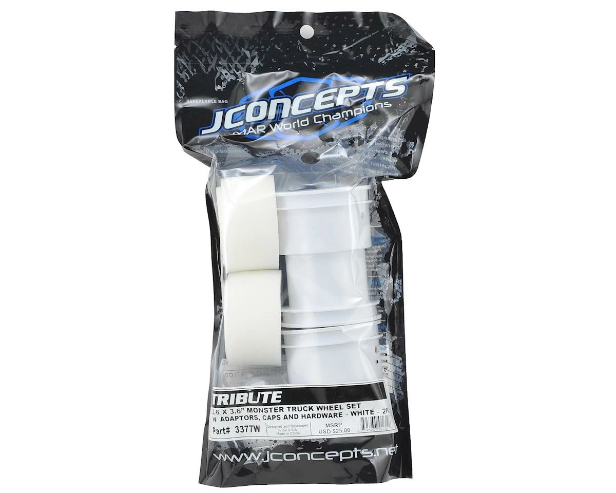 Wholesale 🤩 JConcepts Tribute 2.6 x 3.6" Monster Truck Wheel (White) (2) ✔️ - Image 5