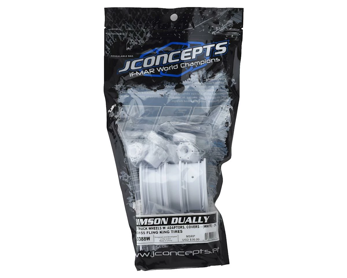 Promo 👍 JConcepts Krimson Dually 2.6" Dual Truck Wheels w/Adaptors & Covers (White) (2) 🔥 - Image 5