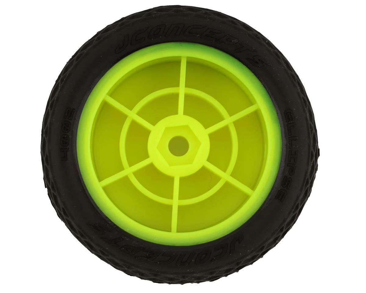 Best Sale โค๏ธ JConcepts Mini-B Ellipse Pre-Mounted Front Tires (Yellow) (2) (Green) ๐ - Image 2