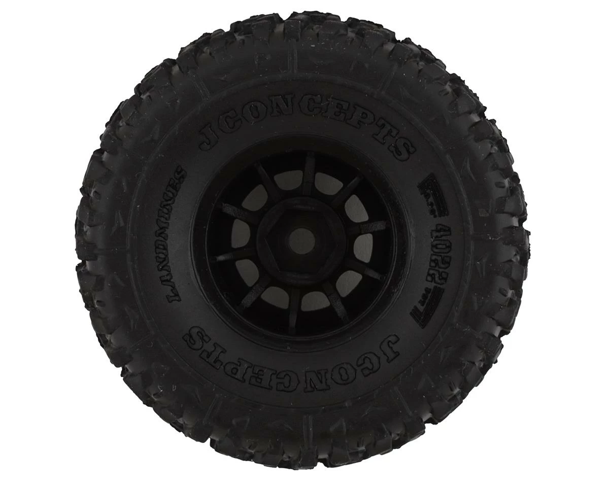 Promo 🎁 JConcepts 1.0" Landmines Pre-Mounted Tires w/Hazard Wheel (Black) (4) (Gold) w/7mm Hex 🥰 - Image 2